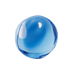 a blue glass ball on a transparent background