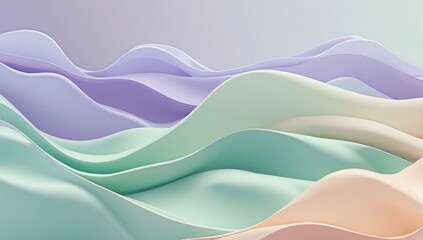 Gentle waves of pastel hues create a serene atmosphere perfect for nature-inspired desktop backgrounds and calming digital spaces