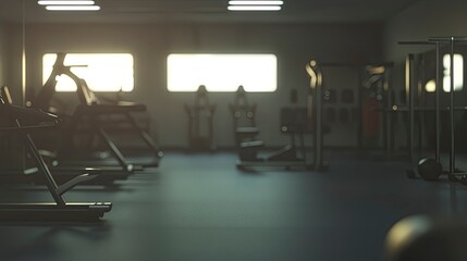 Fototapeta premium Abstract blur fitness gym with equipment for background.