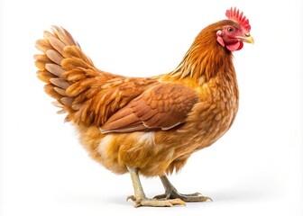 Fototapeta premium Brown Hen Full Body Low Light Photo