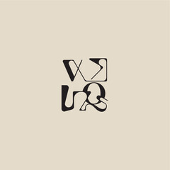 bold style and luxury concept VQ elegant initial logo letter curved typography monogram