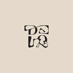 curved typography monogram DQ bold style and luxury concept elegant initial logo letter