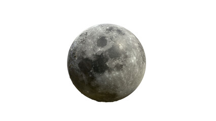 A photorealistic 3D moon isolated transparent png files.