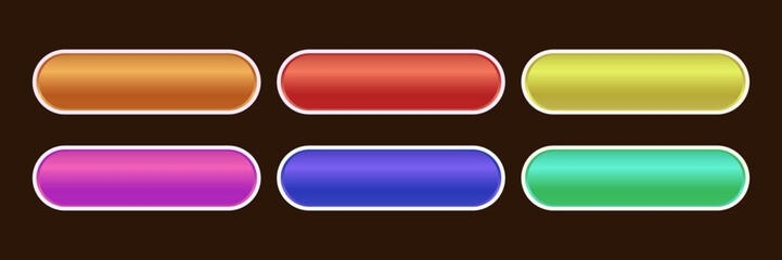 Colorful CTA button set.