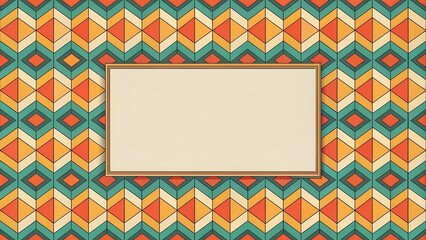 Obraz premium Geometric Patterned Background with Blank Frame for Text or Design