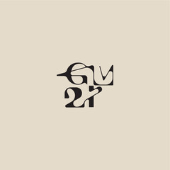 curved typography monogram elegant initial logo letter bold style and luxury concept GI