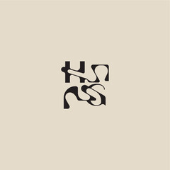 curved typography monogram elegant initial logo letter bold style and luxury concept HG