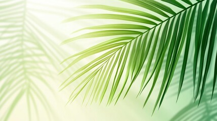 Obraz premium Abstract simply Summer background with natural line arts. Flat template with palm leaf. 