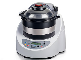 A spinning centrifuge with detailed sample holders and motion blur.

