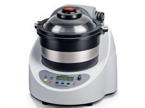 A spinning centrifuge with detailed sample holders and motion blur.
