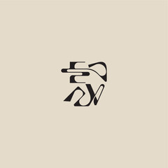 curved typography monogram EV bold style and luxury concept elegant initial logo letter