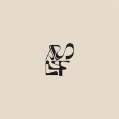 elegant initial logo bold style and luxury concept AF curved typography monogram letter