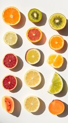 100. Various types of fresh fruits, studio lighting, isolated on a white background, --ar 9:16 --v 6.1 Job ID: ef144655-e898-4511-a1e7-999eeeaeb199