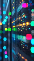 Intricate Network of Colorful Server Lights: A Glimpse into Modern Technology's Core