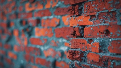 Obraz premium Blurred texture background of crumbling old red brick wall