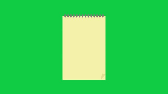 A yellow notepad icon on a green background, representing reminders, task management, and effective planning. Ideal for projects involving productivity and organization.