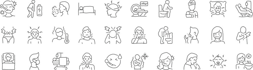 icon child handwriting set people
