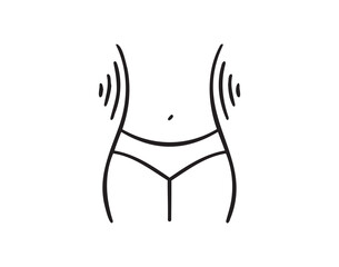 Female hips and waist outline icon. Slim healthy figure line silhouette isolated vector illustration. Woman body thin stroke female hips and waist icon