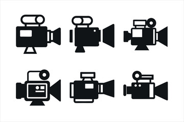 video camera silhouette vector design on a white background