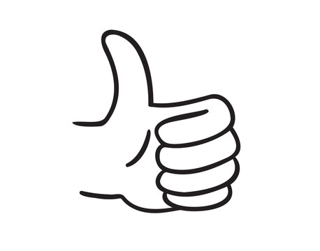recommend clip art:  Thumb up hand gesture hand drawn doodle symbol. Drawing line thumb up sketch clipart icon. 