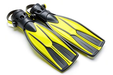 Drone Photography Scuba Diving Flippers Isolated White Background