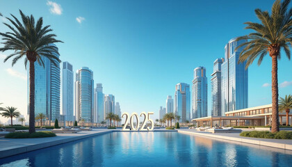 Naklejka premium Vibrant Cityscape with 