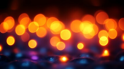 Abstract Orange and Blue Bokeh Lights Background