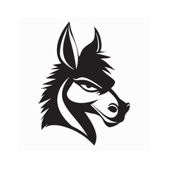 Fototapeta premium Smiling donkey head Vector Image isolated on white background.