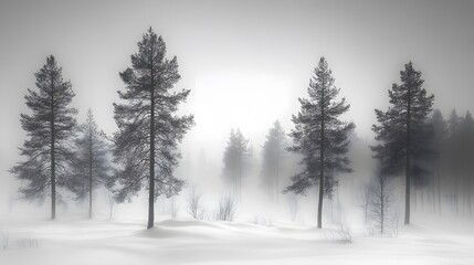 Winter forest in the morning sun