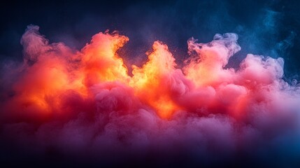 Fototapeta premium Abstract glowing red and orange clouds in a vibrant sky