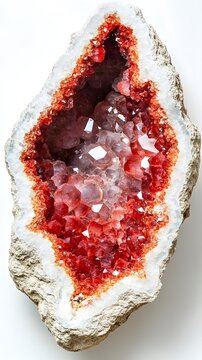 red geode on white background