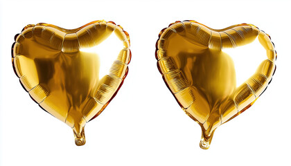 golden heart isolated on white background