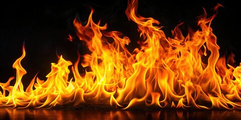 Fototapeta premium Fiery Flame Close-up, High Depth of Field Banner
