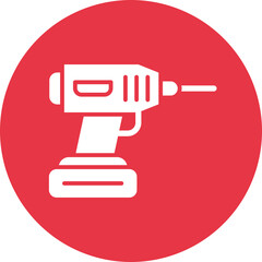 Drill glyph circle icon