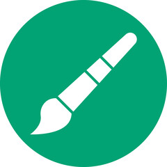 Paintbrush glyph circle icon