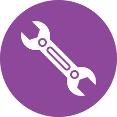 Adjustable Wrench glyph circle icon