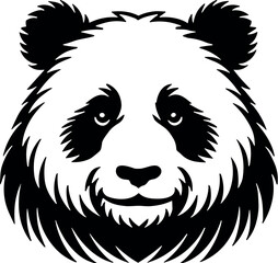 Panda vector black silhouette cricut design for T-shirt

