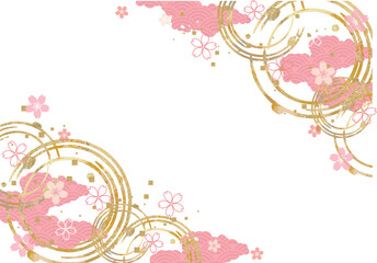 Obraz premium 桜, 正月, 背景, イラスト, ひな祭り, 節分, イースター, 春, 水彩, 花びら, 花, 卒業, 入学, 光, コピースペース, ベクター, ピンク, 自然, 質感, フレーム, 模様, フローラル, デザイン