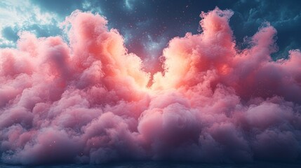 Dreamy pink and purple clouds at sunset