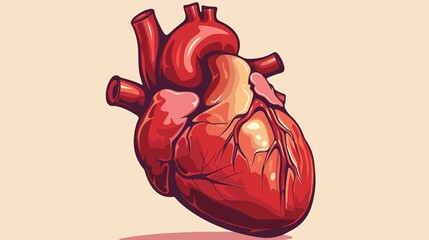 Heart Health and Disease Icon Cartoon Style Vector Illustration