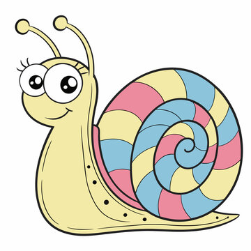 recommend clip art: Cute Cartoon Snail Illustration
