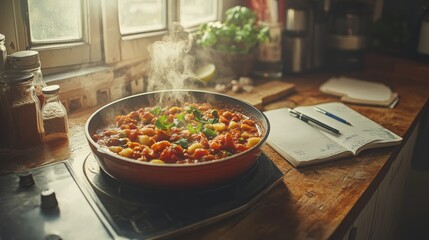 Organized meal prep scene kitchen photo series bright environment top-down healthy eating
