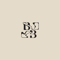 elegant initial logo bold style and luxury concept BB curved typography monogram letter