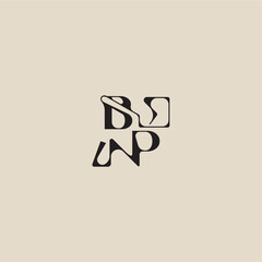 elegant initial logo bold style and luxury concept BP curved typography monogram letter