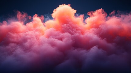 Vivid pink and purple clouds in a surreal sky
