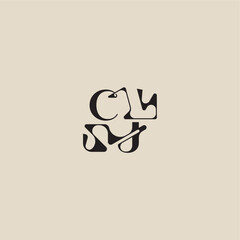 elegant initial logo bold style and luxury concept CJ curved typography monogram letter
