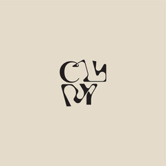 elegant initial logo bold style and luxury concept CY curved typography monogram letter