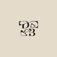 elegant initial logo bold style and luxury concept DB curved typography monogram letter