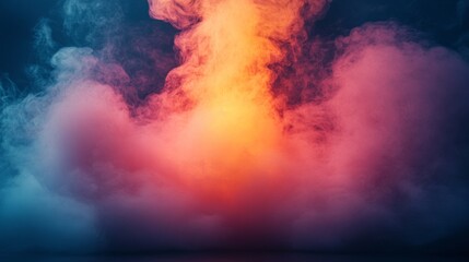 Naklejka premium Ethereal clouds glowing in orange and pink hues at sunset