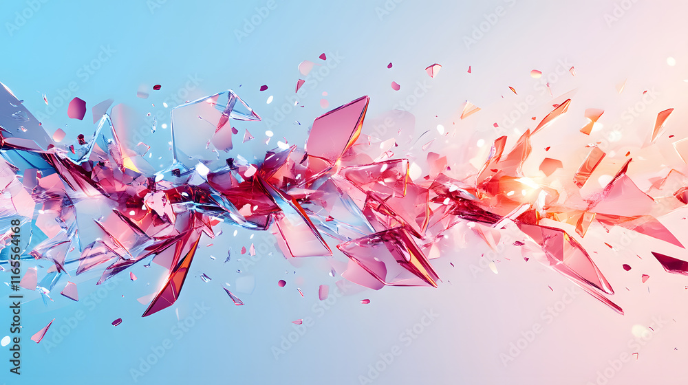 Poster Abstract digital art featuring vibrant colors and dynamic shapes in a fluid design